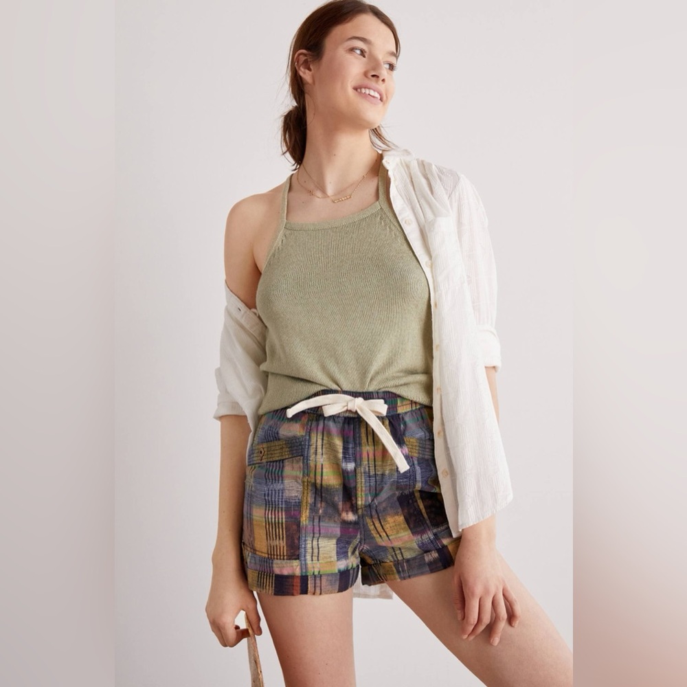 Anthropologie x Pilcro Cotton Heirloom Plaid Tie Dye‎ Shorts Sz. S